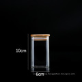 High Quality Borocilicate Square Clear Airtight Kitchen Food Spice Jar Container Set Bamboo Glass Storage Jars Airtight